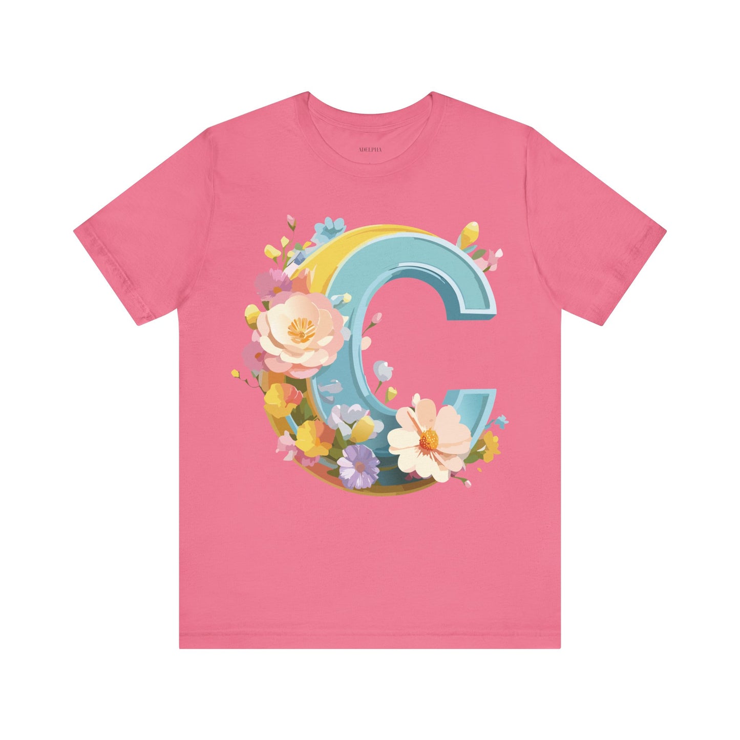Natural Cotton Tee Shirt - Letters Collection - C Printify
