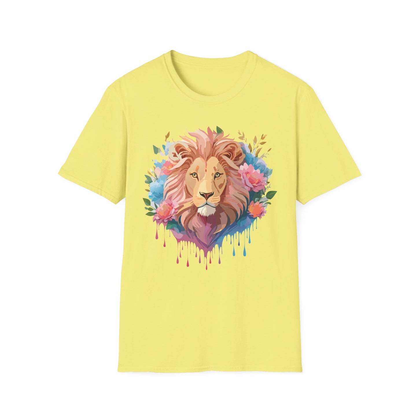 Lion Shirt, Shirt with Lion, Floral Lion Tee, Shirt with Animals