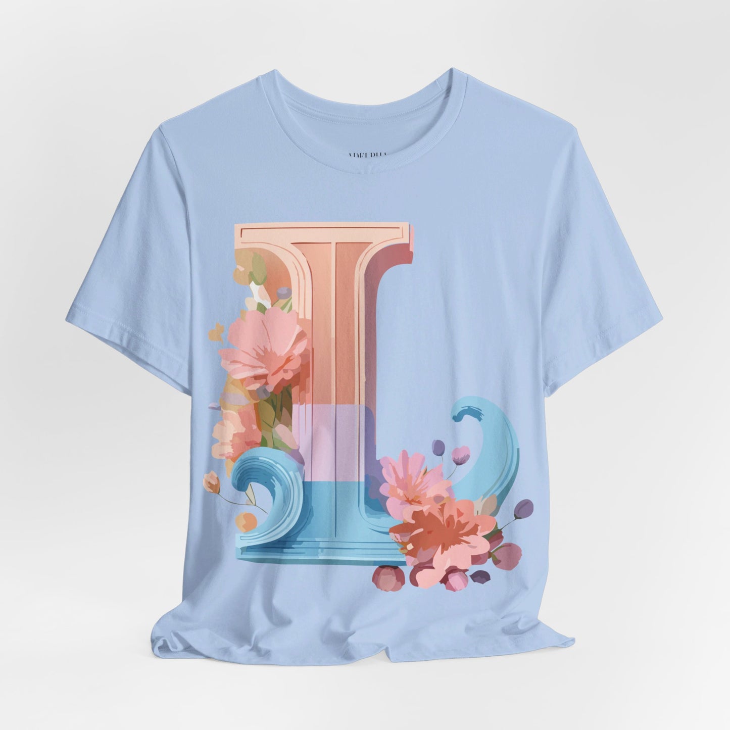 Natural Cotton Tee Shirt - Letters Collection - L Printify