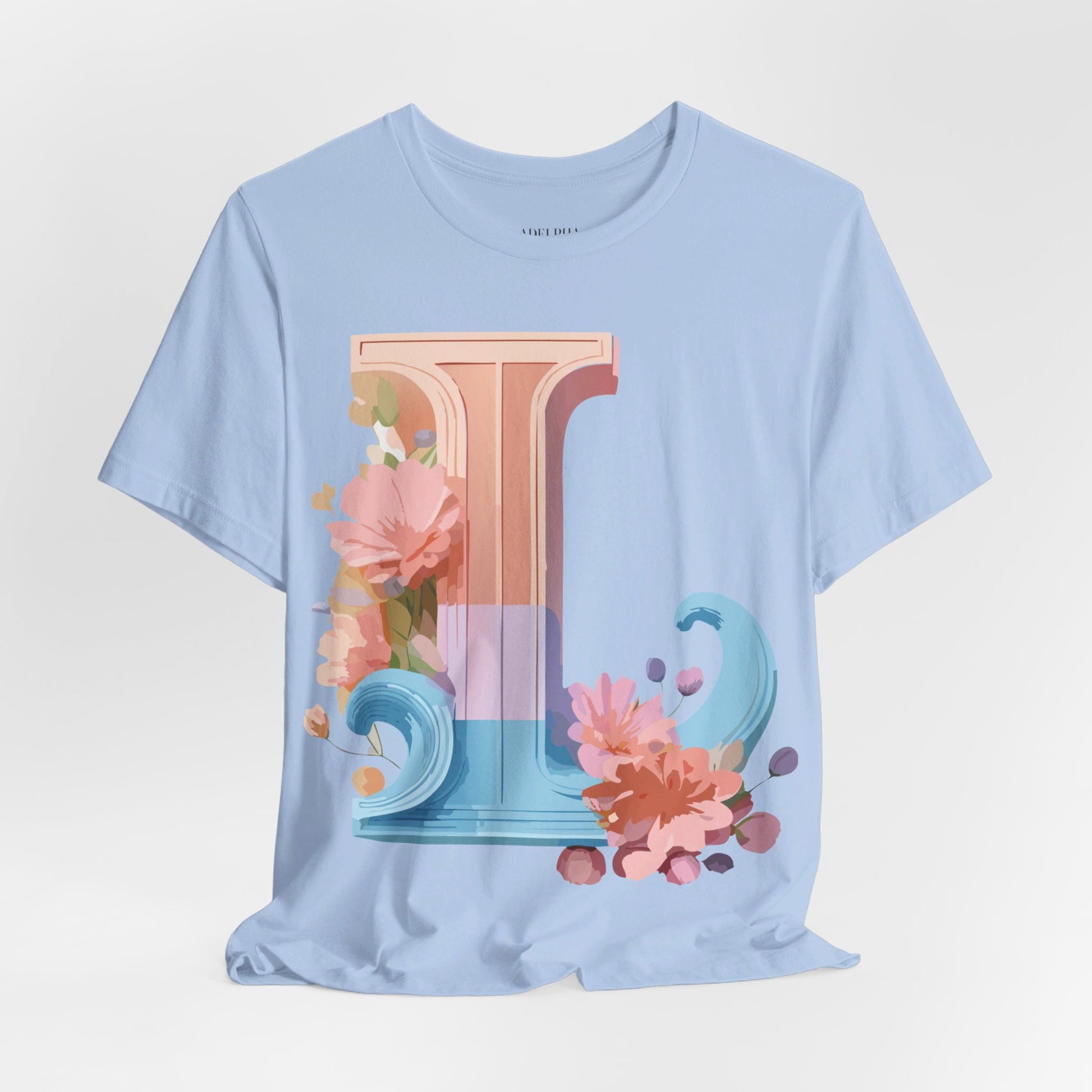 Natural Cotton Tee Shirt - Letters Collection - L Printify
