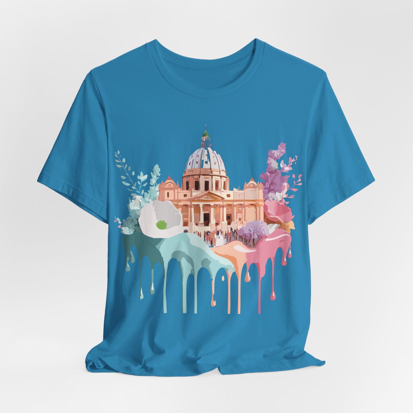 Natural Cotton Tee Shirt - Beautiful Places Collection - Rome Printify