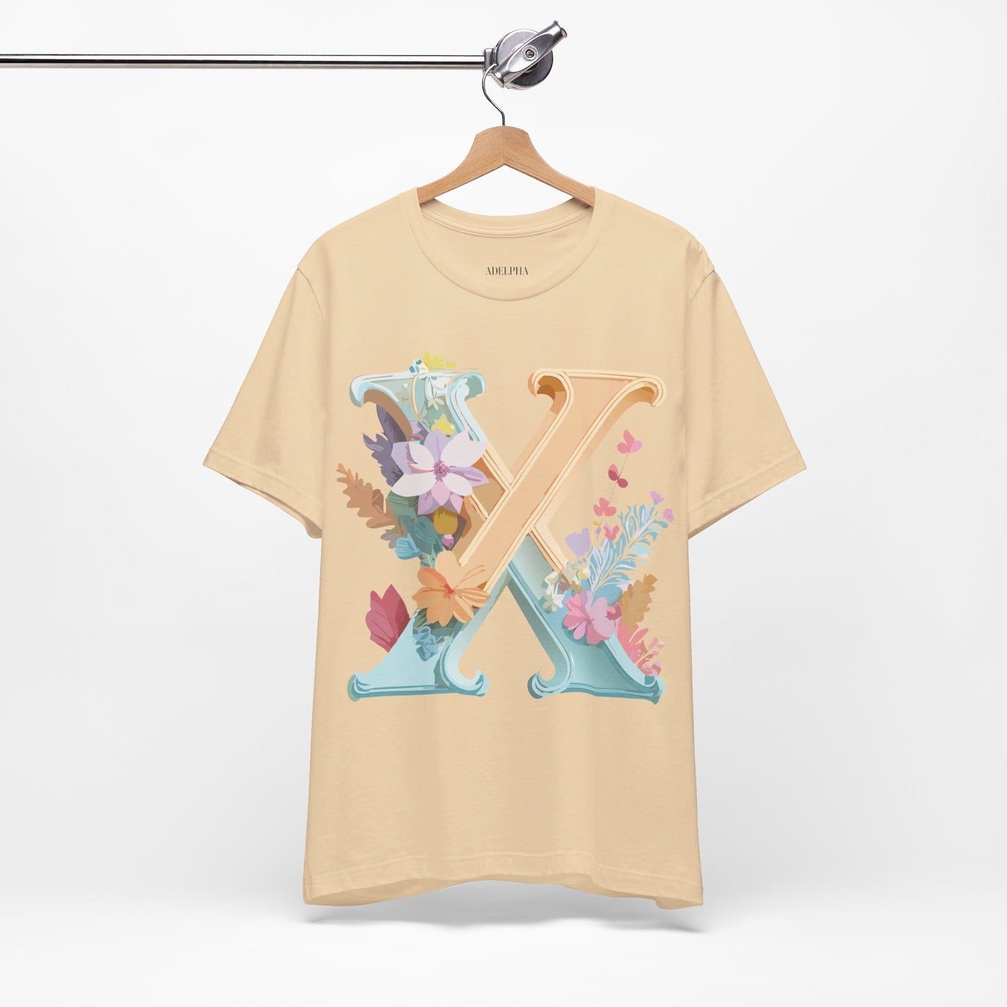 Natural Cotton Tee Shirt - Letters Collection - X Printify