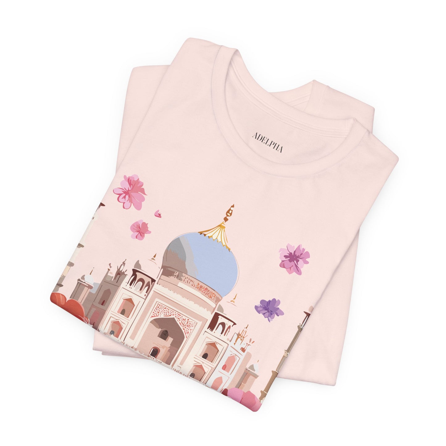 Natural Cotton Tee Shirt - Taj Mahal, India Printify