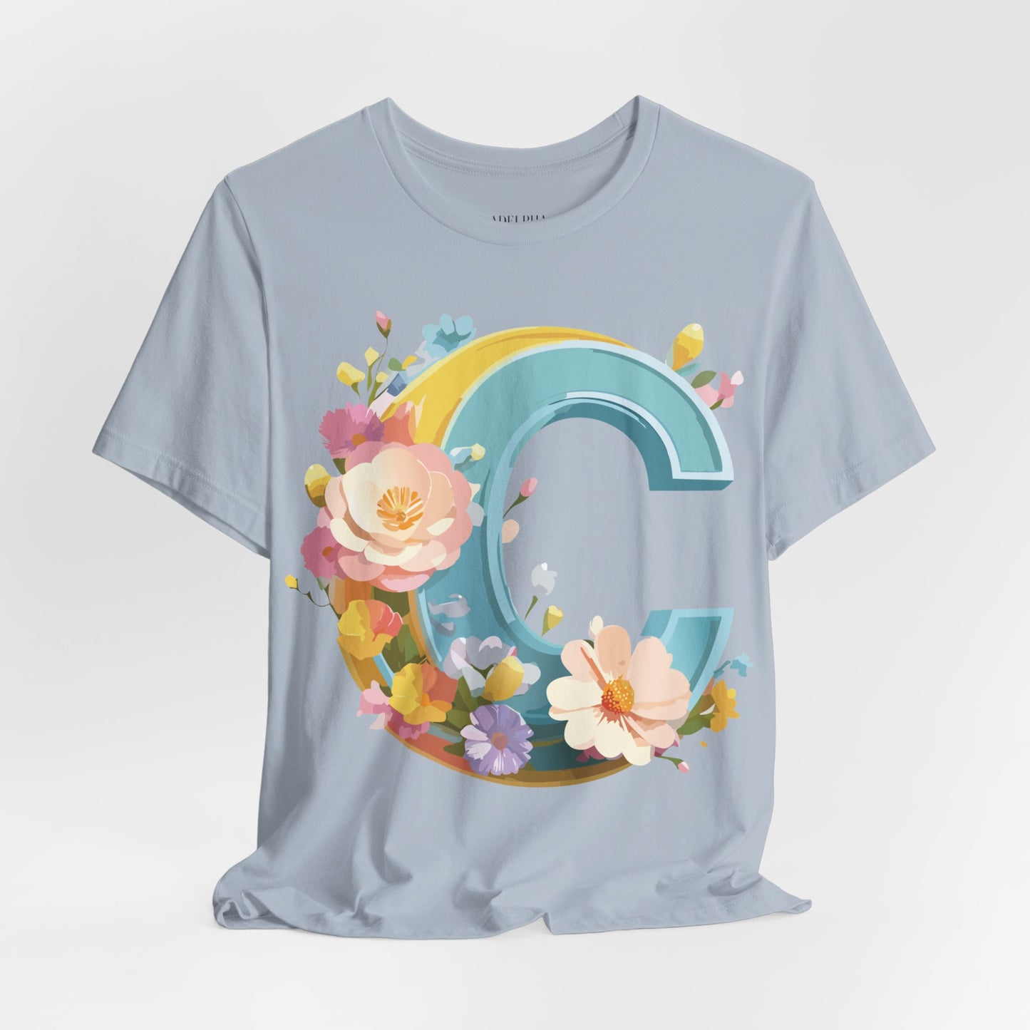 Natural Cotton Tee Shirt - Letters Collection - C Printify