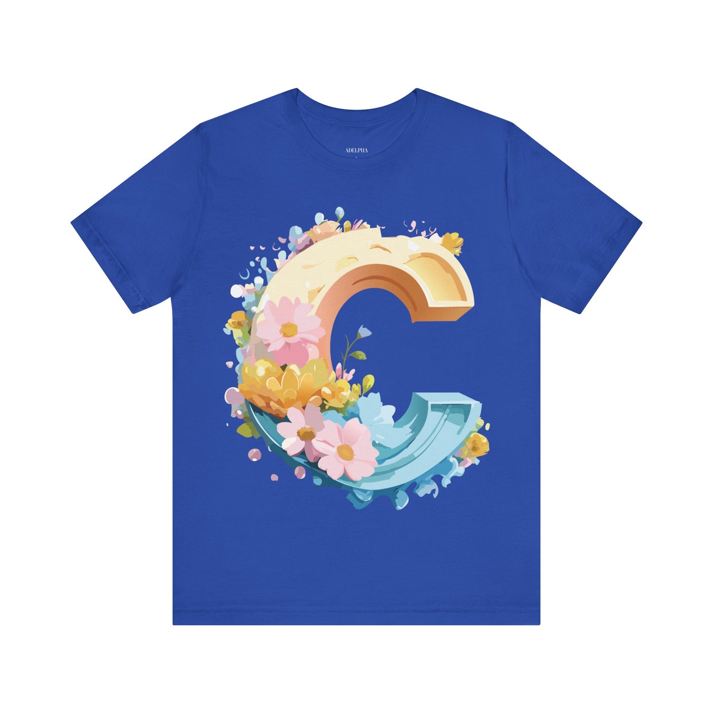 Natural Cotton Tee Shirt - Letters Collection - C Printify