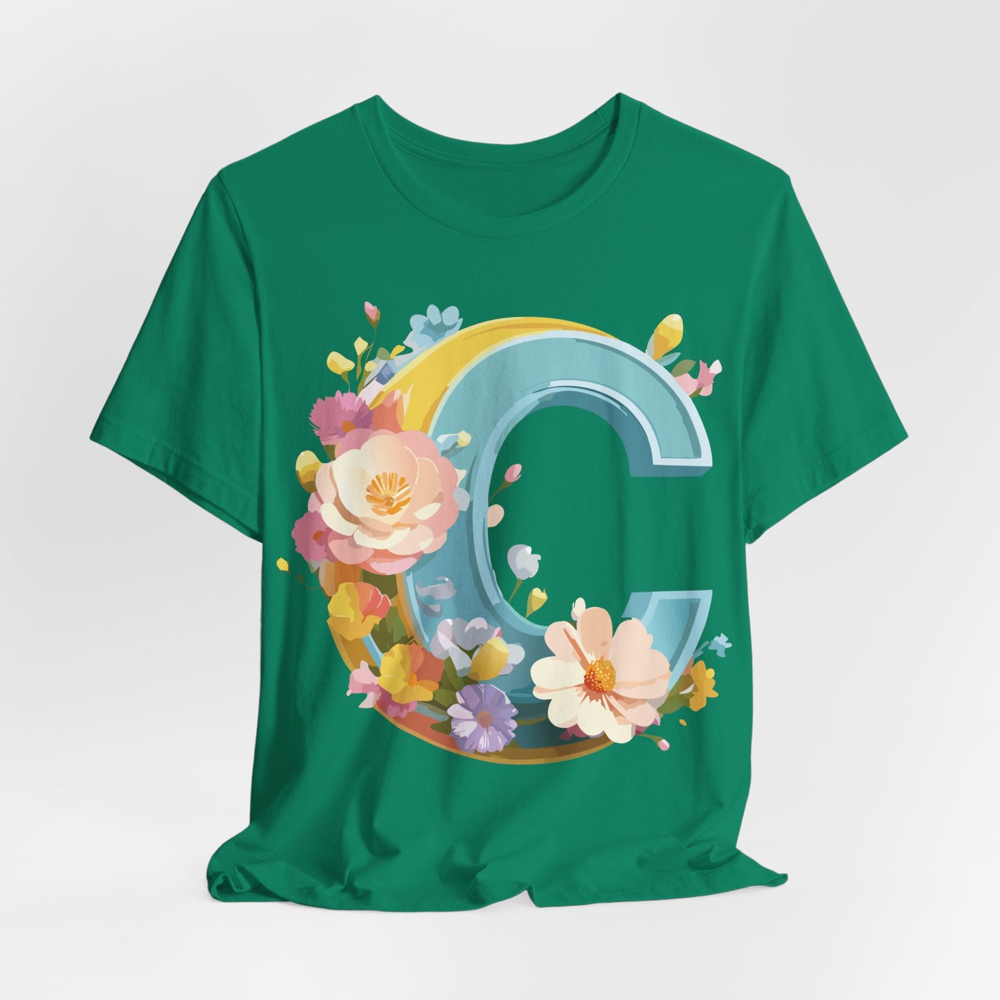 Natural Cotton Tee Shirt - Letters Collection - C Printify