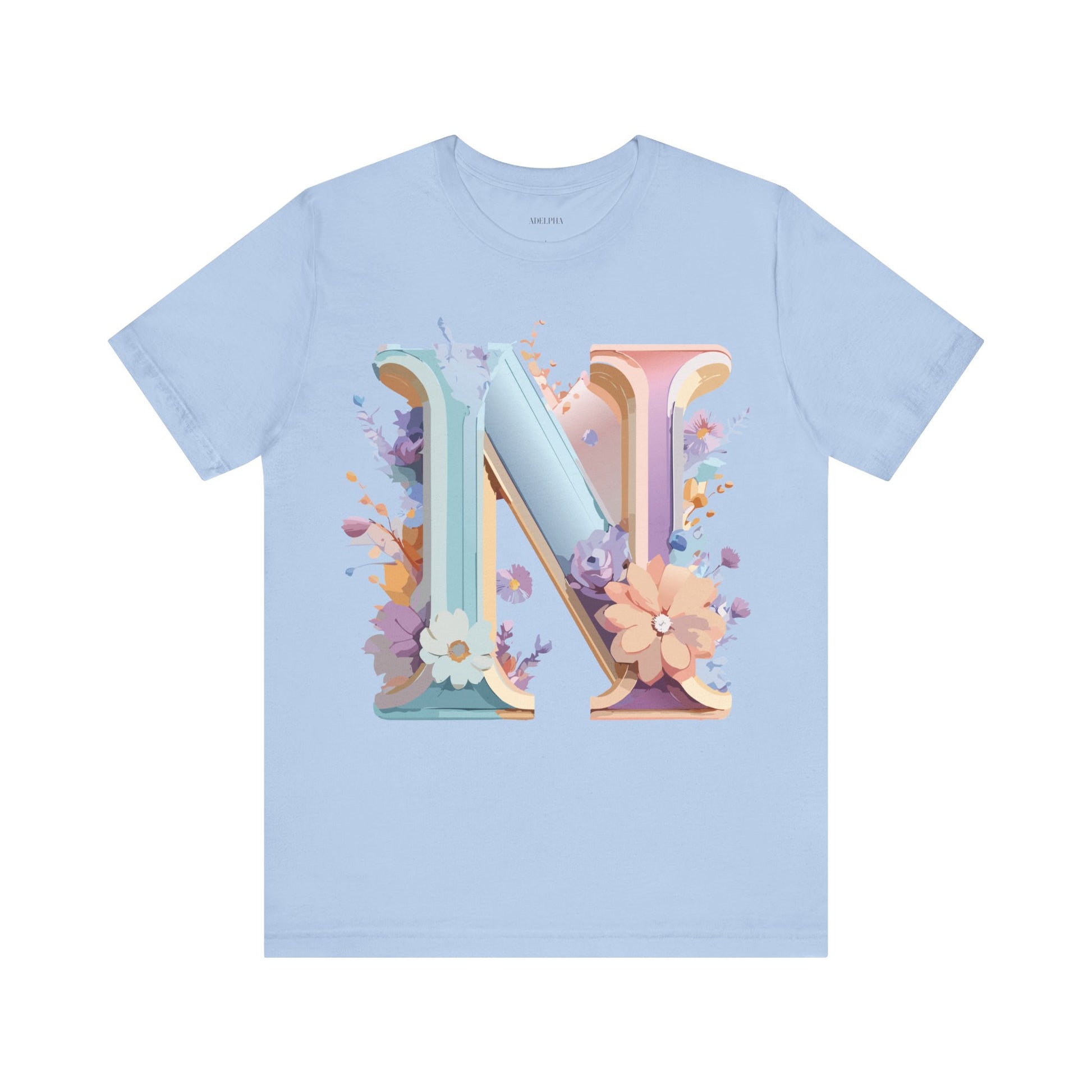 Natural Cotton Tee Shirt - Letters Collection - N Printify