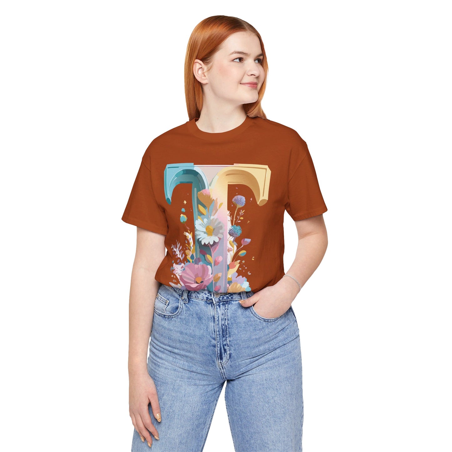 Natural Cotton Tee Shirt - Letters Collection - T Printify