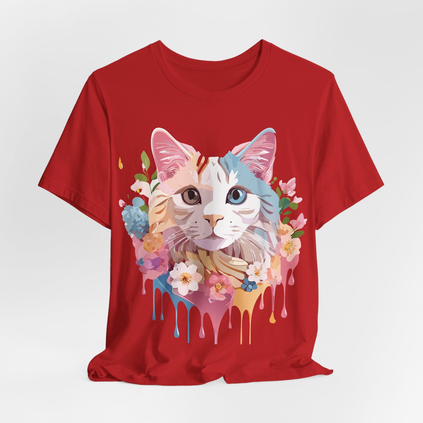 Natural Cotton Tee Shirt with Cat Printify