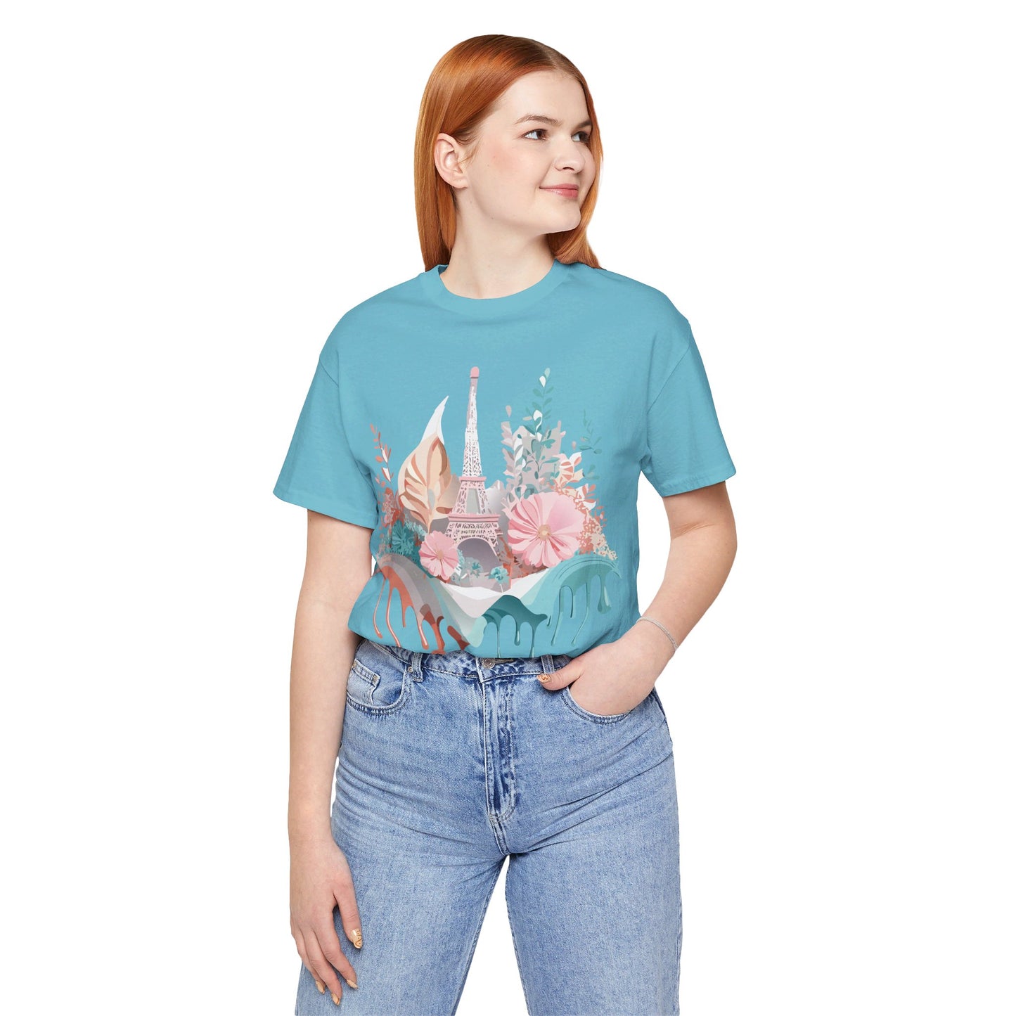 Natural Cotton Tee Shirt - Beautiful Places Collection - Paris Printify