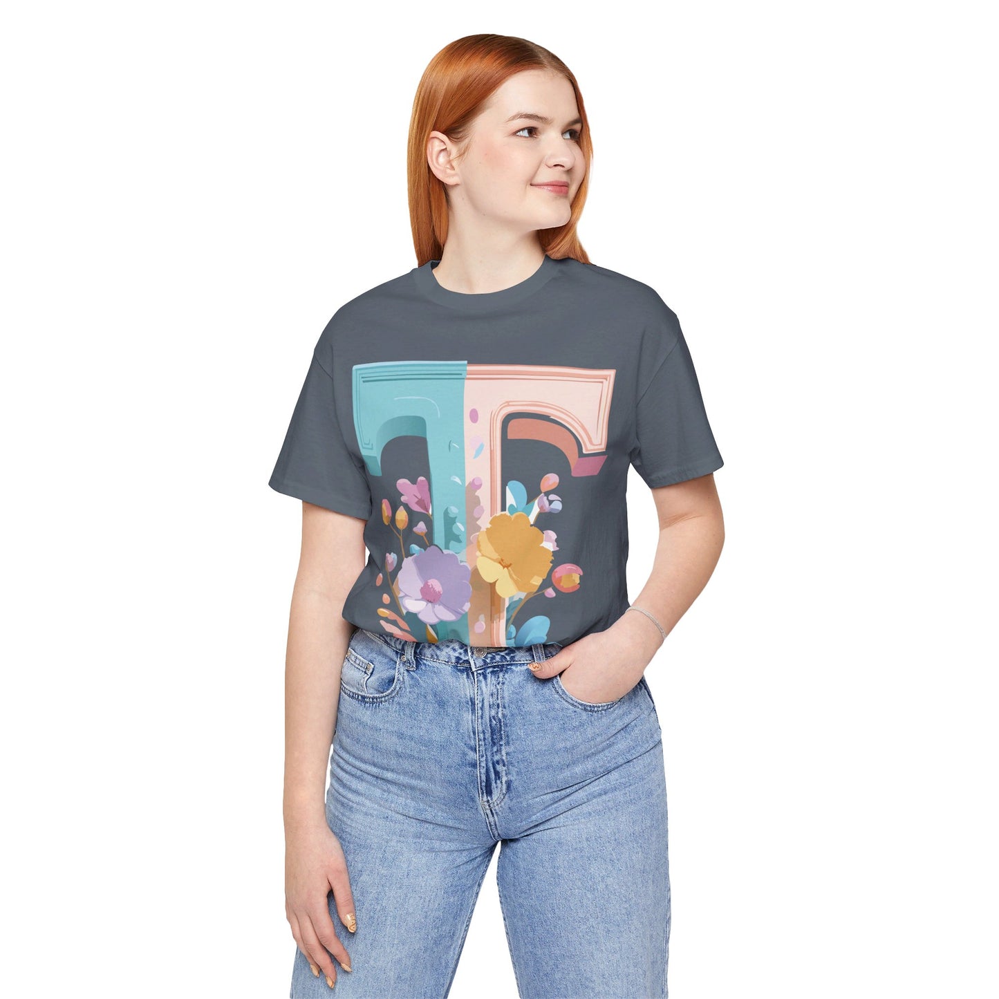 Natural Cotton Tee Shirt - Letters Collection - T Printify
