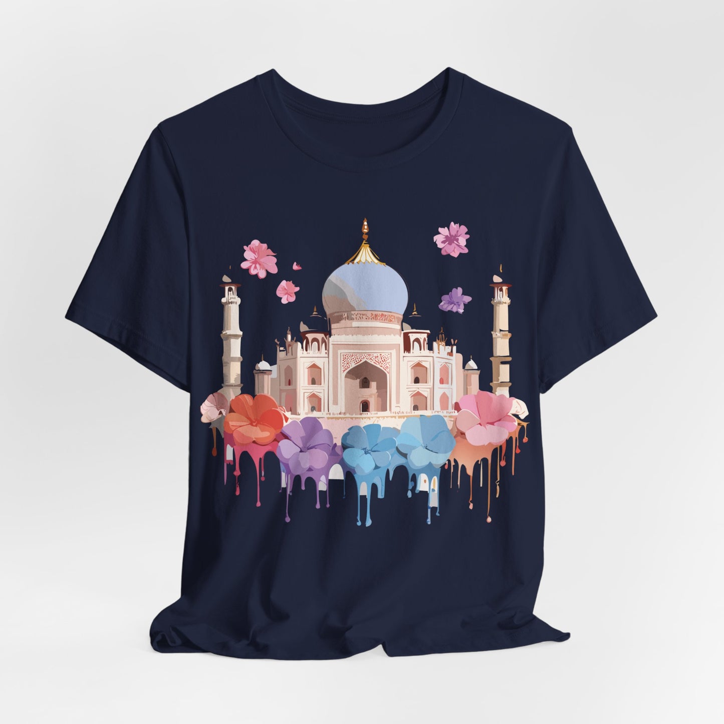Natural Cotton Tee Shirt - Taj Mahal, India Printify