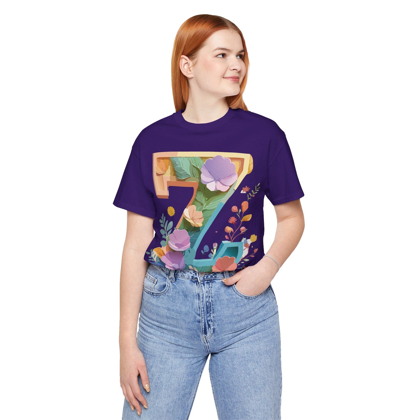 Natural Cotton Tee Shirt - Letters Collection - Z Printify