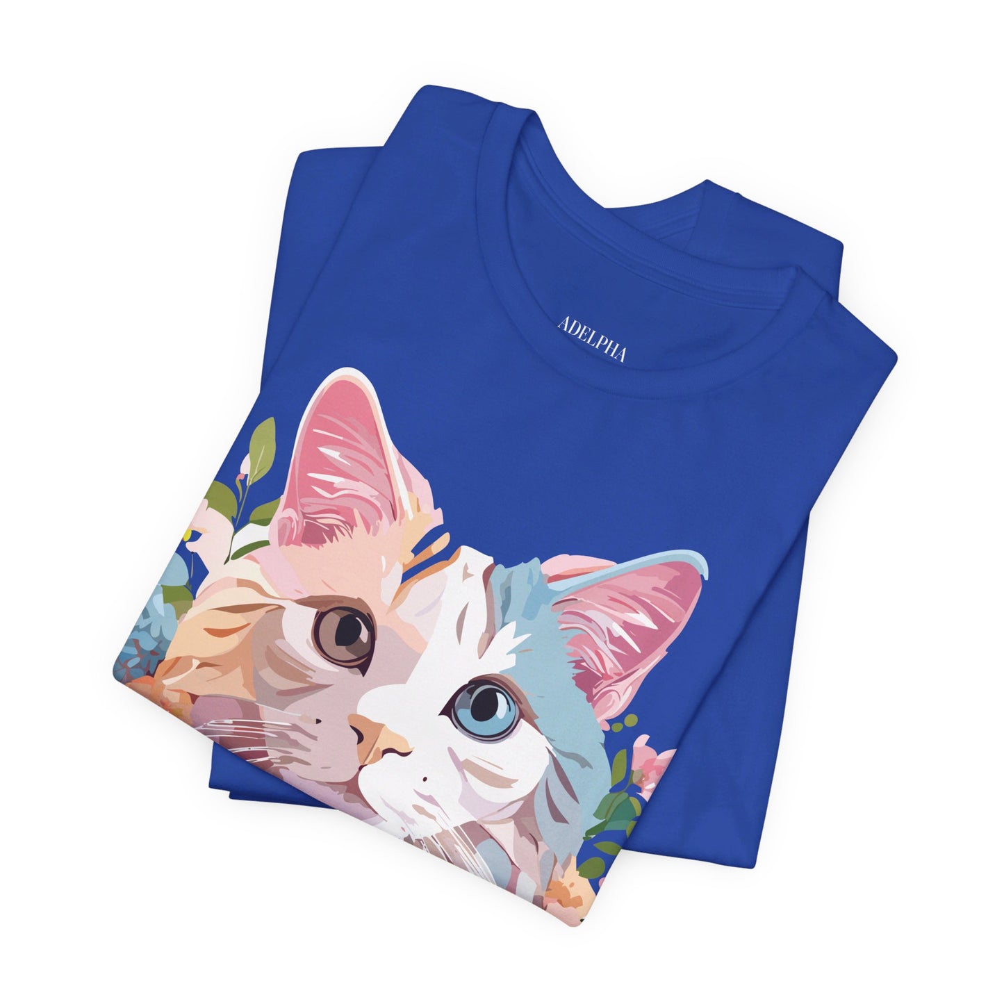 Natural Cotton Tee Shirt with Cat Printify