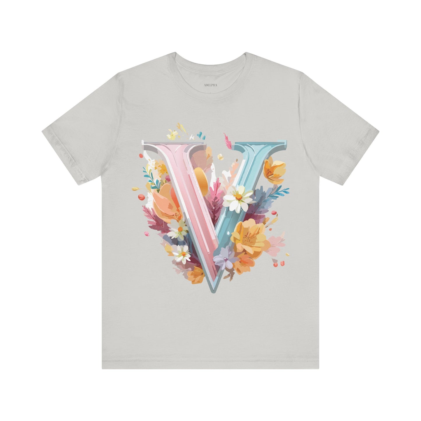 Natural Cotton Tee Shirt - Letters Collection - V Printify
