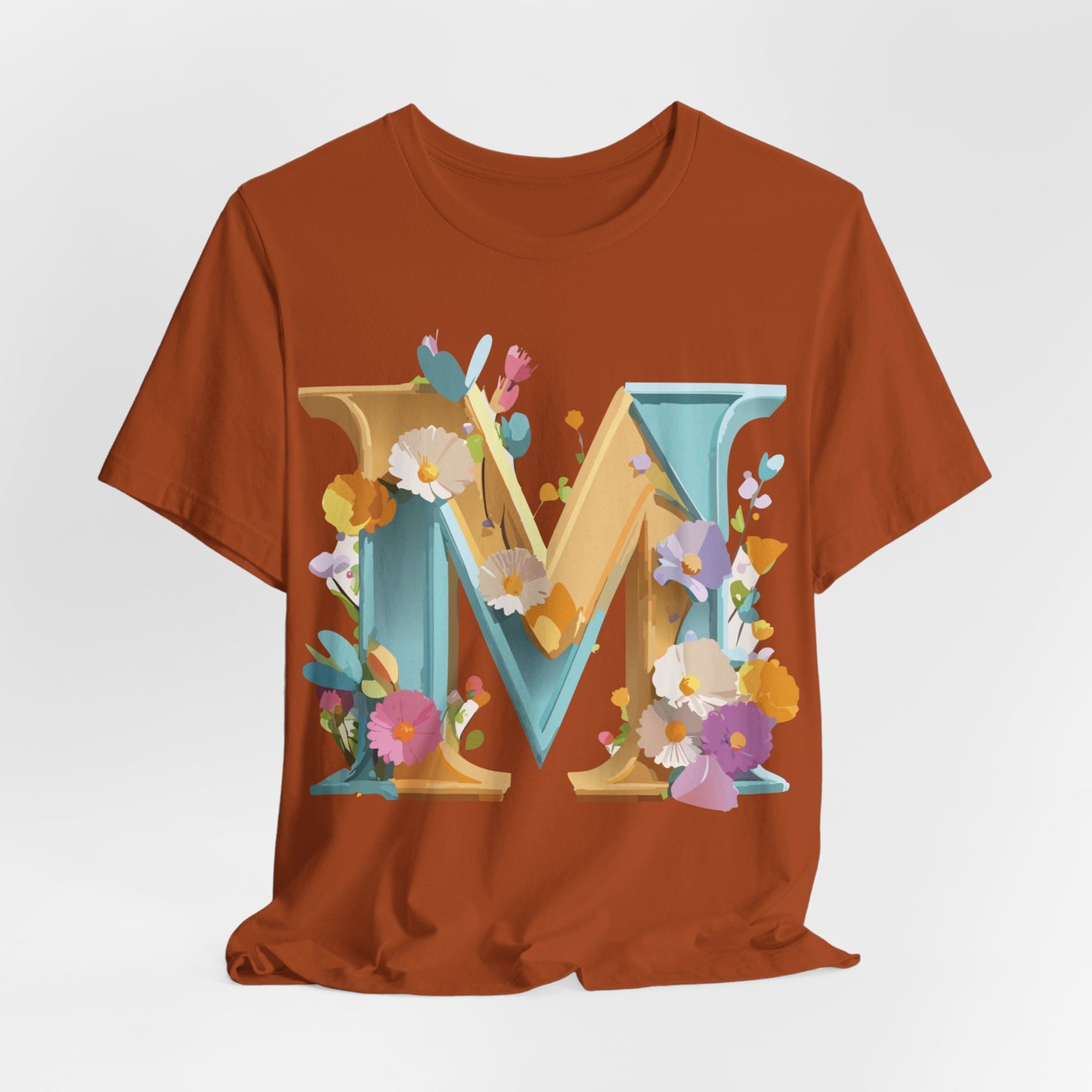 Natural Cotton Tee Shirt - Letters Collection - M Printify