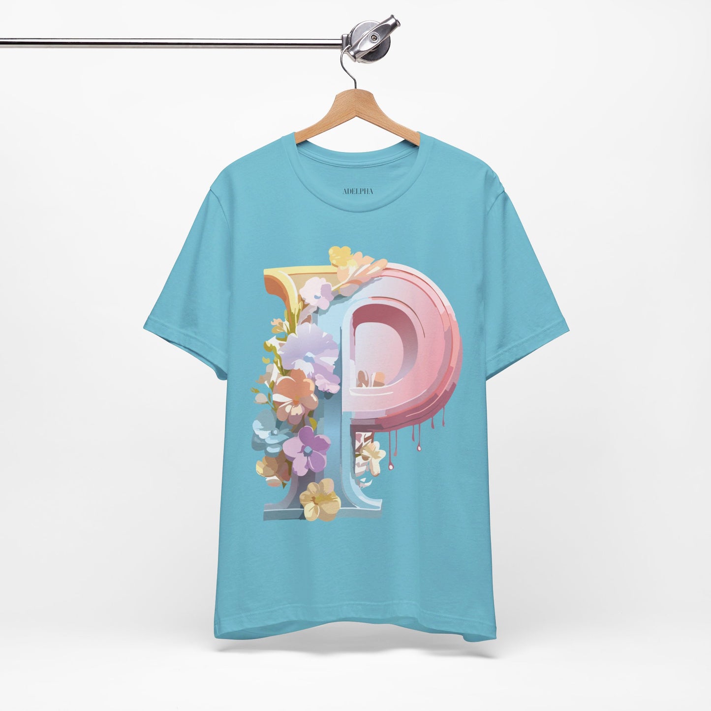 Natural Cotton Tee Shirt - Letters Collection - P Printify