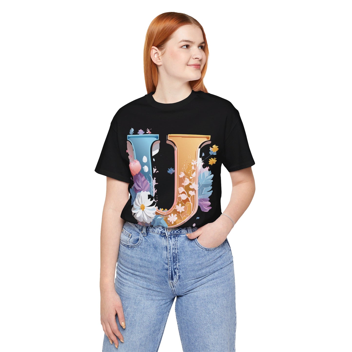 Natural Cotton Tee Shirt - Letters Collection - U Printify