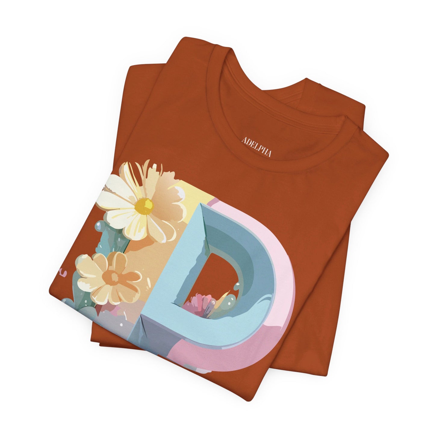 Natural Cotton Tee Shirt - Letters Collection - P Printify
