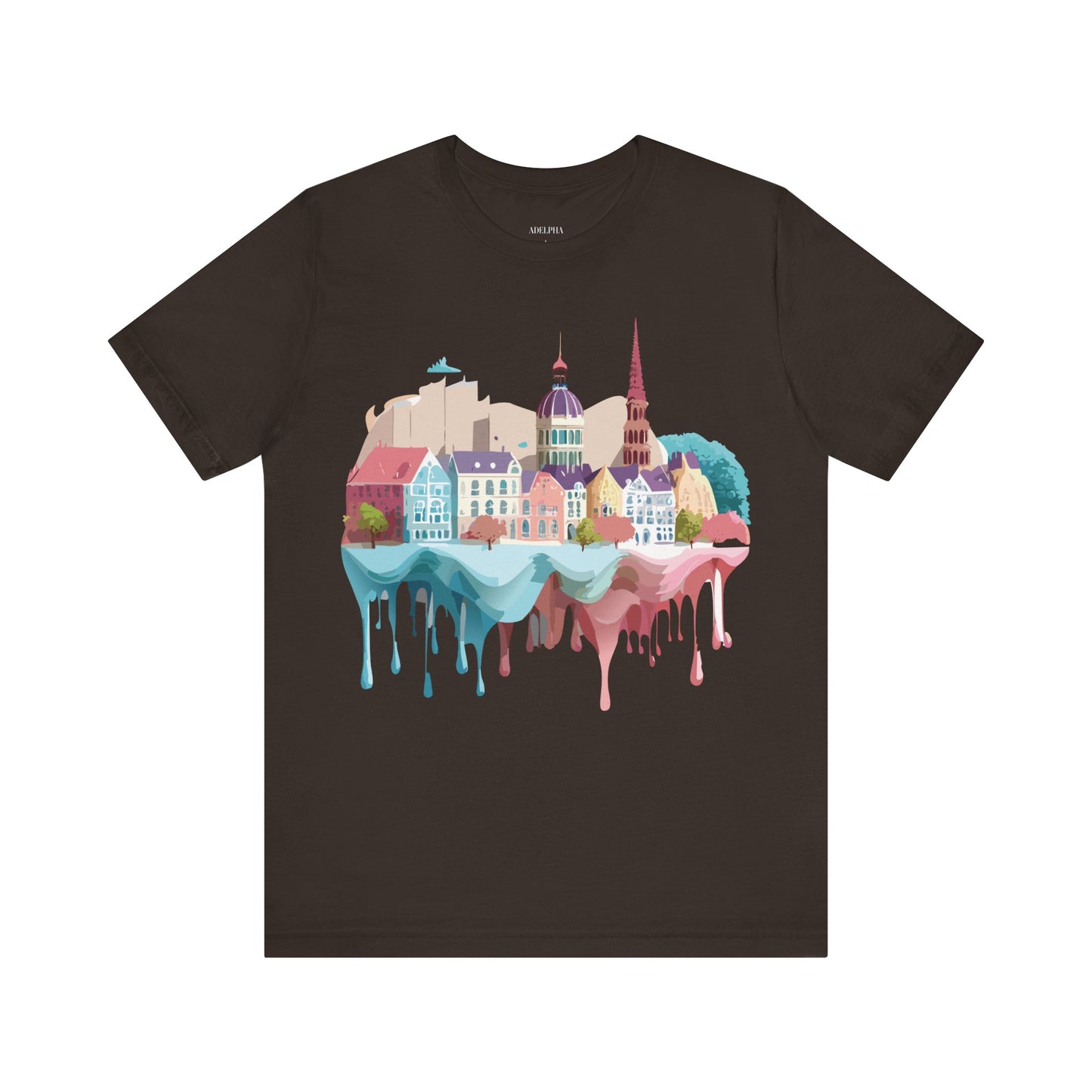 Natural Cotton Tee Shirt - Beautiful Places Collection - Warnemünde and Rostock - Germany Printify