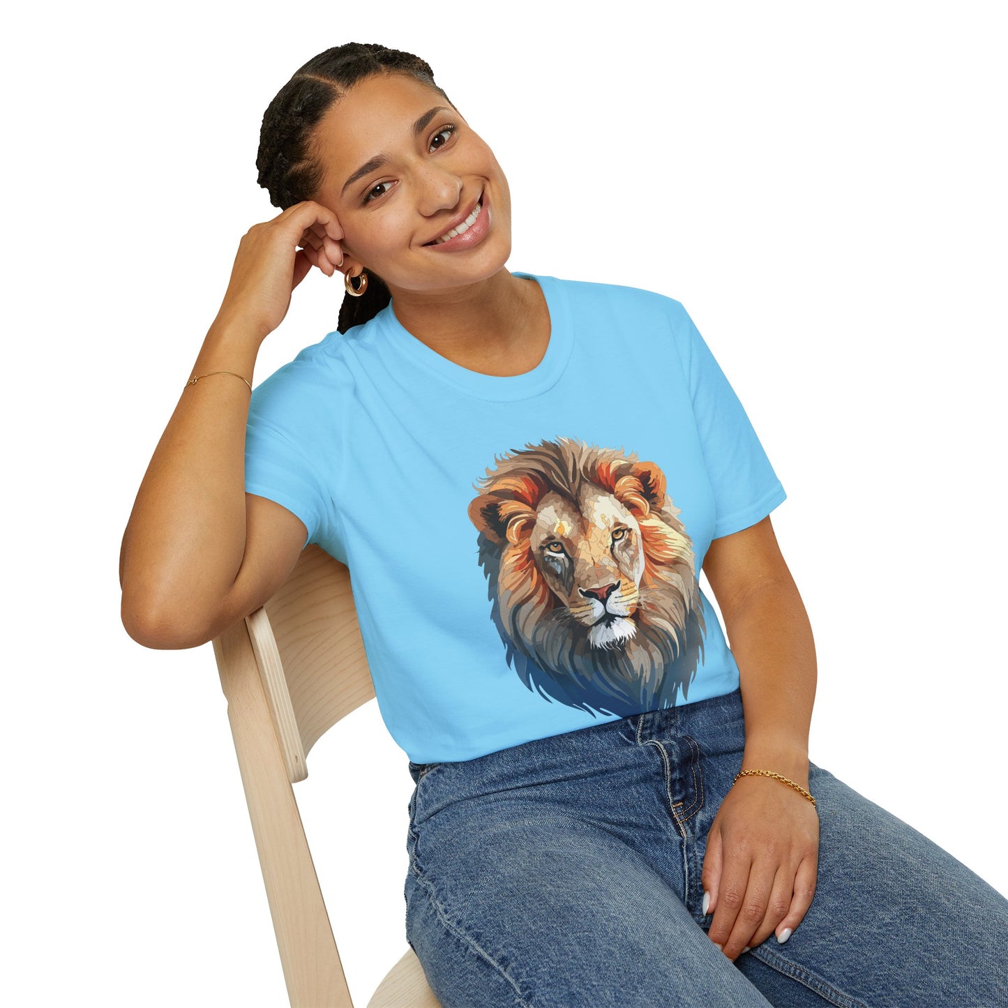 Lion Shirt, Shirt with Lion, Floral Lion Tee, Shirt with Animals