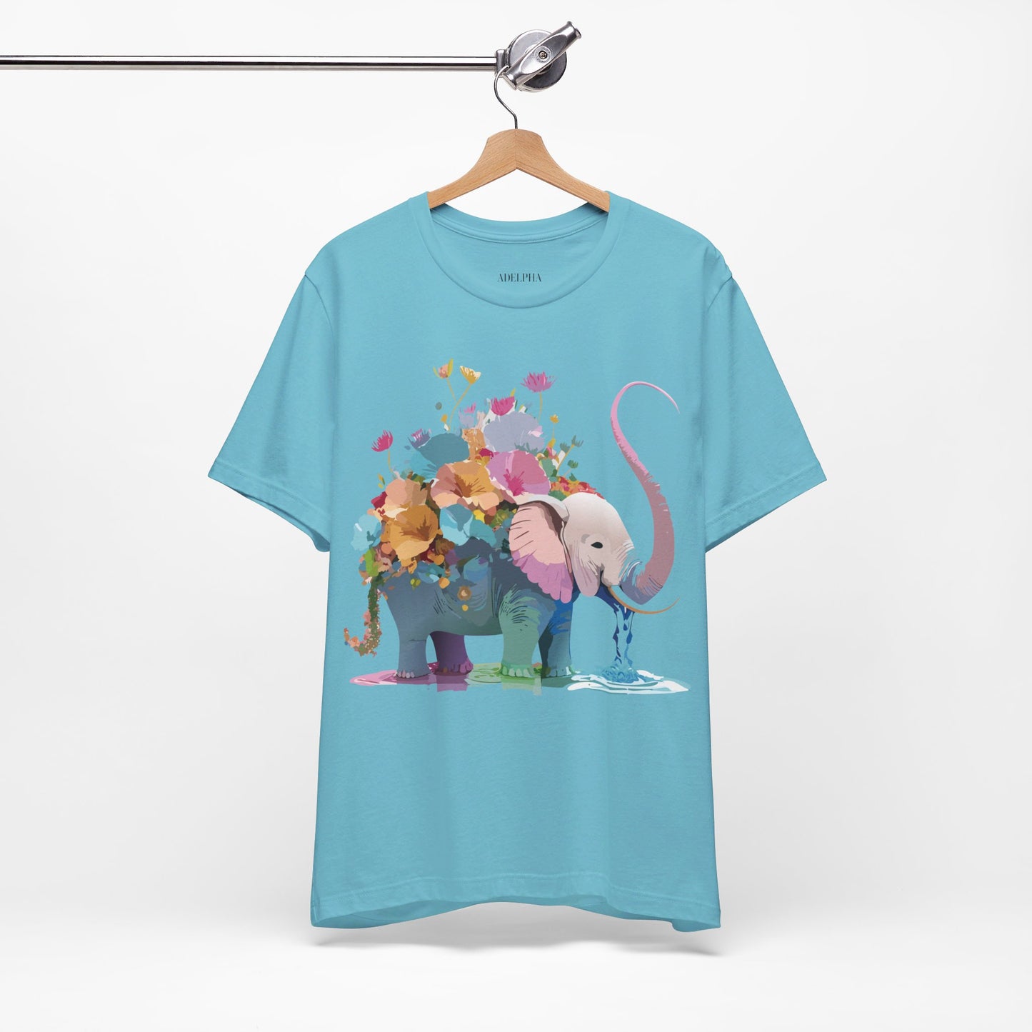 Natural Cotton Tee Shirt with Elephant Printify