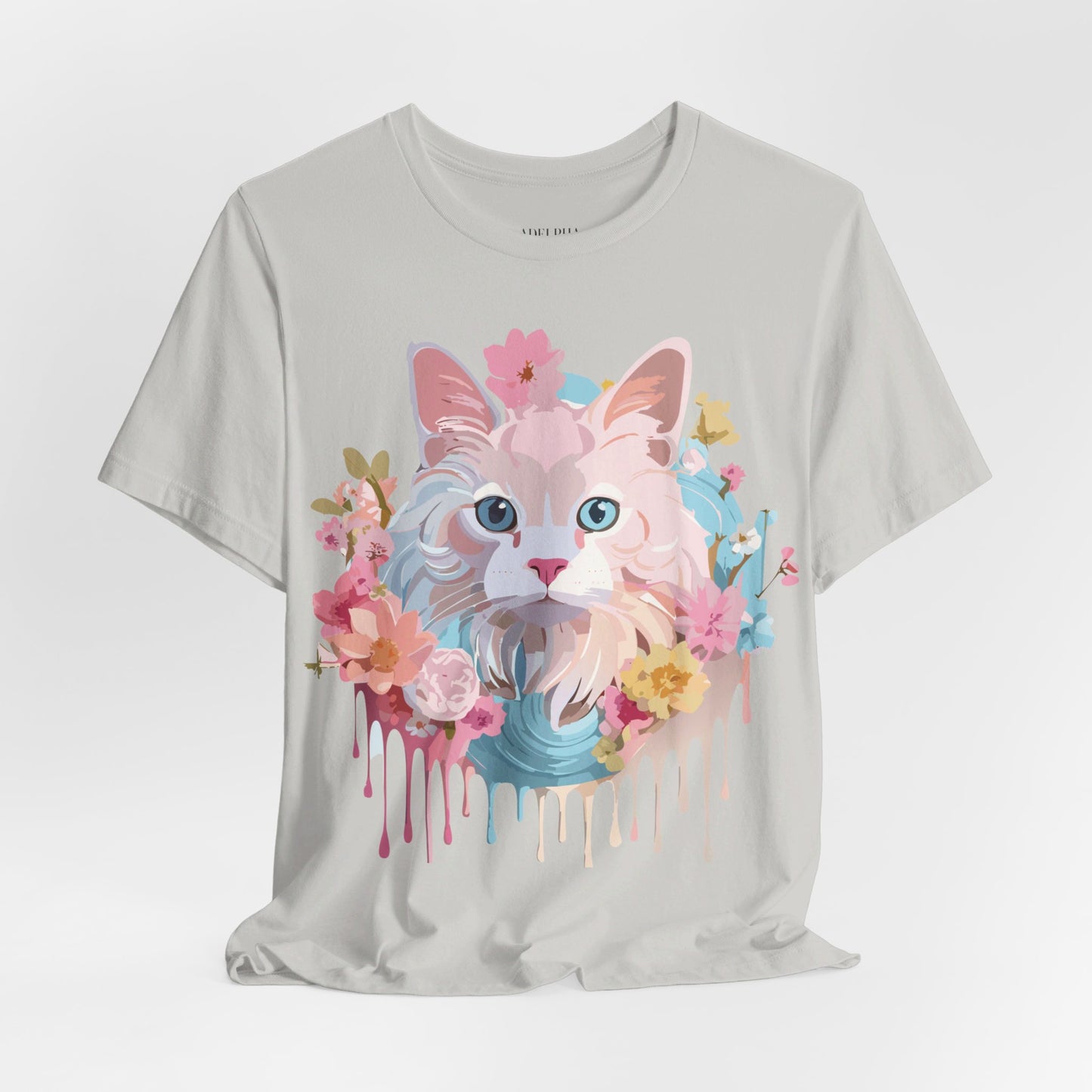 Natural Cotton Tee Shirt with Cat Printify