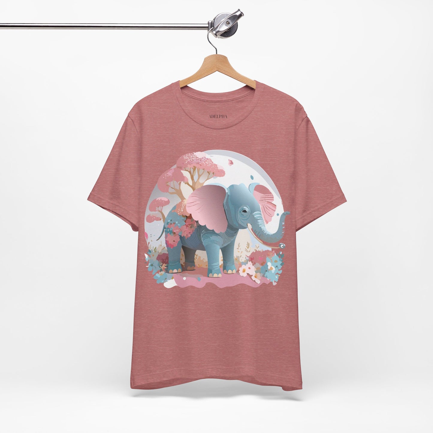 Natural Cotton Tee Shirt with Elephant Printify