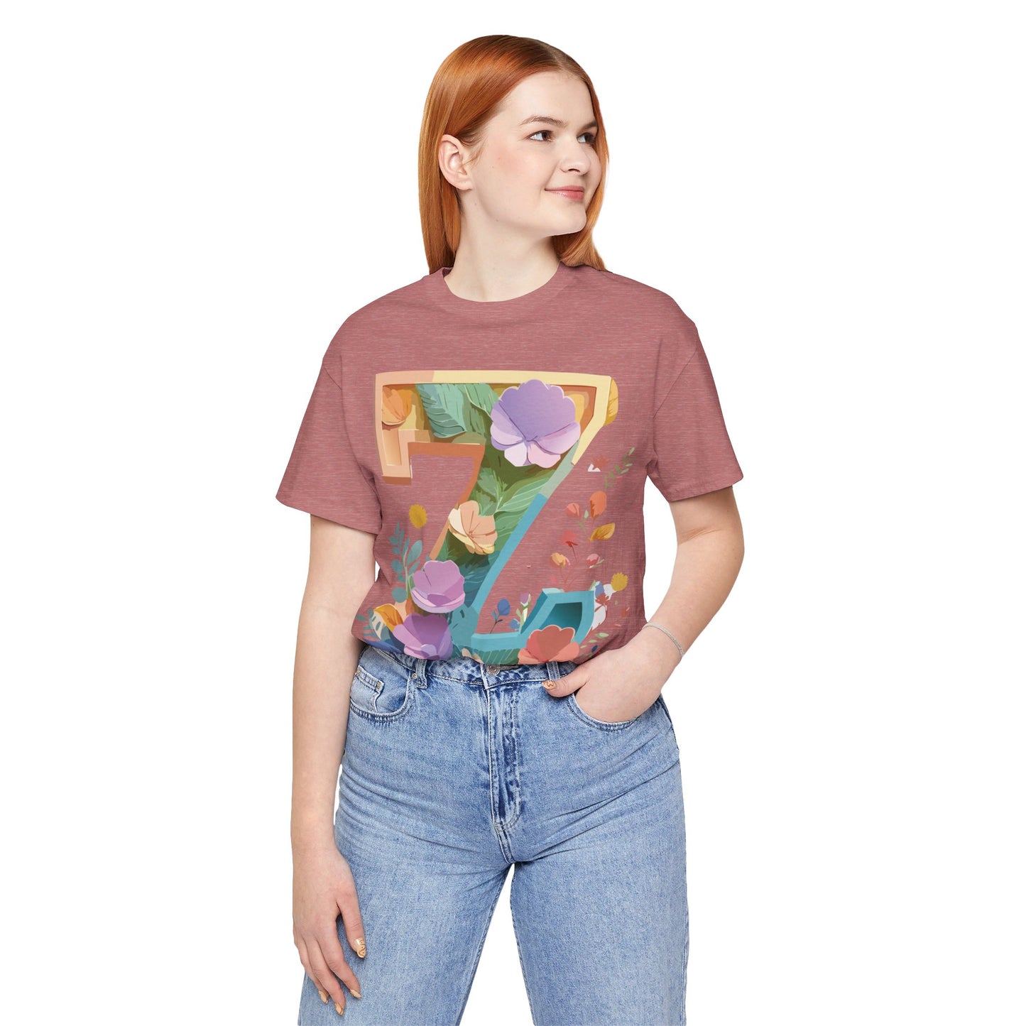 Natural Cotton Tee Shirt - Letters Collection - Z Printify