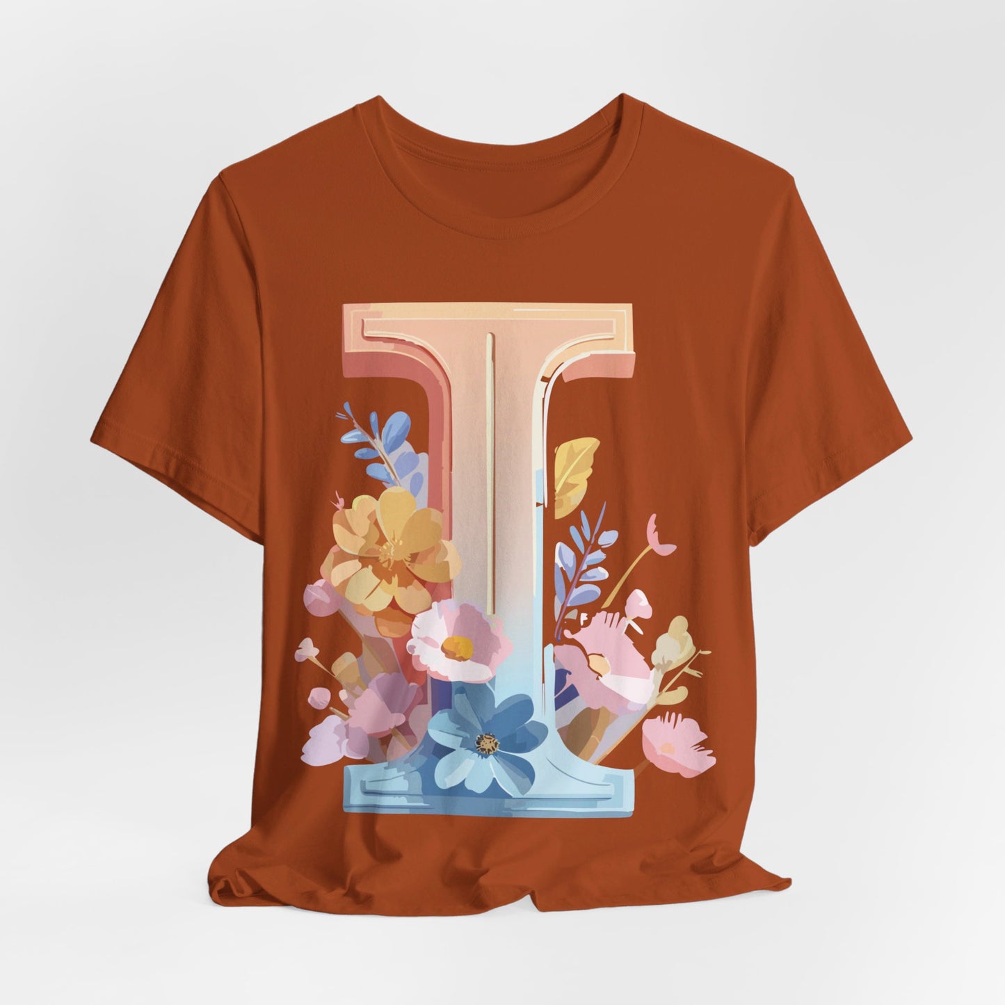 Natural Cotton Tee Shirt - Letters Collection - I Printify