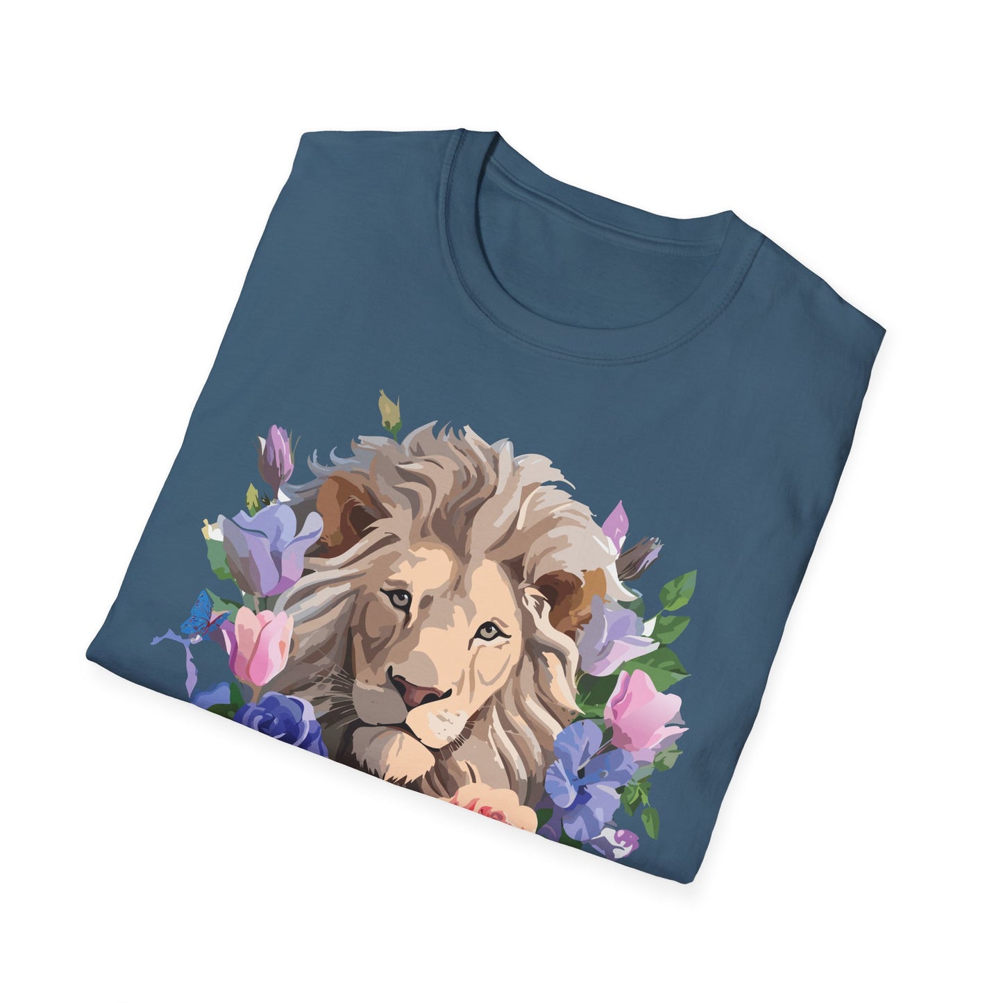 Lion Shirt, Shirt with Lion, Floral Lion Tee, Shirt with Animals