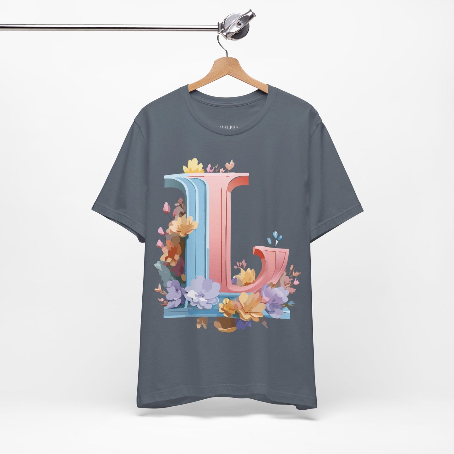 Natural Cotton Tee Shirt - Letters Collection - L Printify