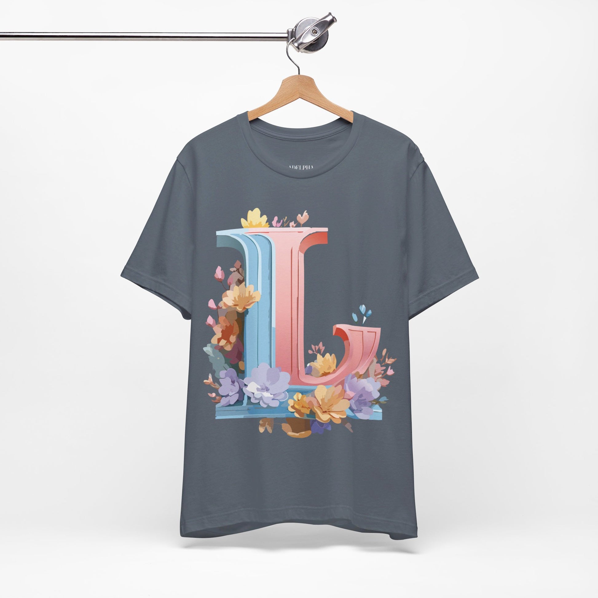 Natural Cotton Tee Shirt - Letters Collection - L Printify