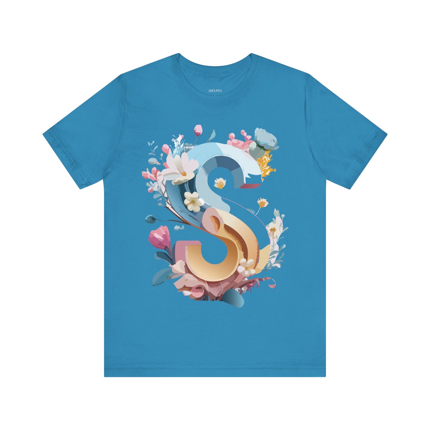 Natural Cotton Tee Shirt - Letters Collection - S Printify