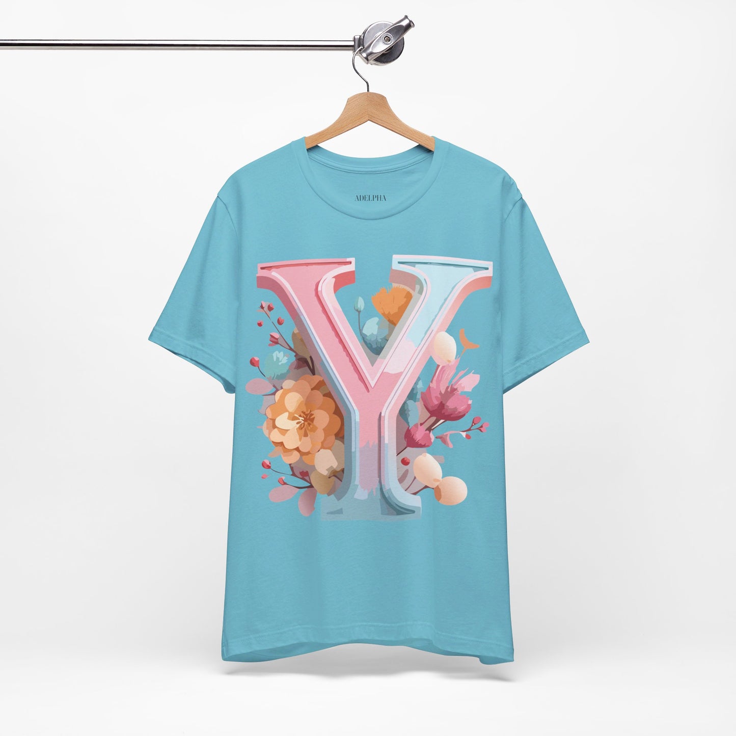 Natural Cotton Tee Shirt - Letters Collection - Y Printify
