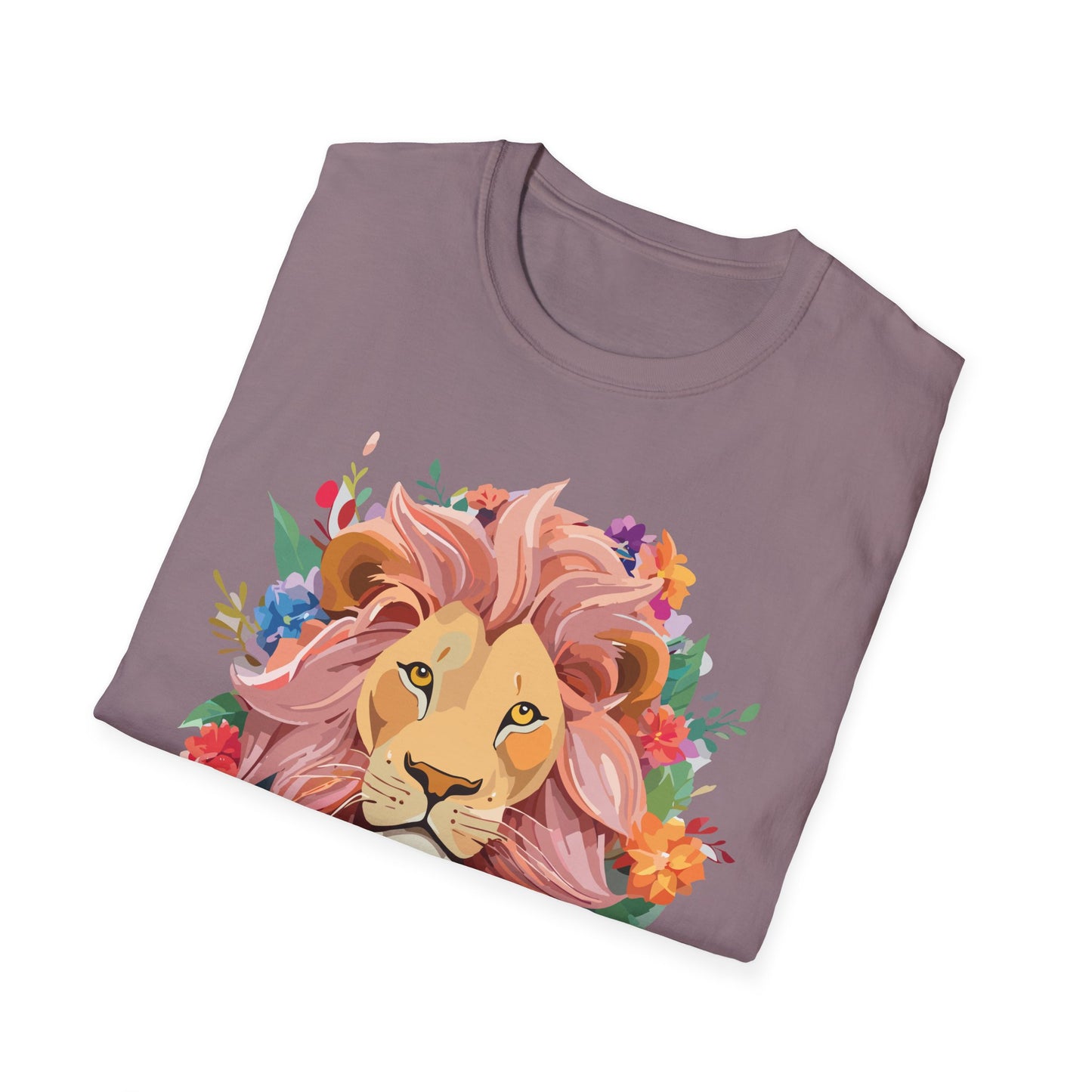 Lion Shirt, Shirt with Lion, Floral Lion Tee, Shirt with Animals