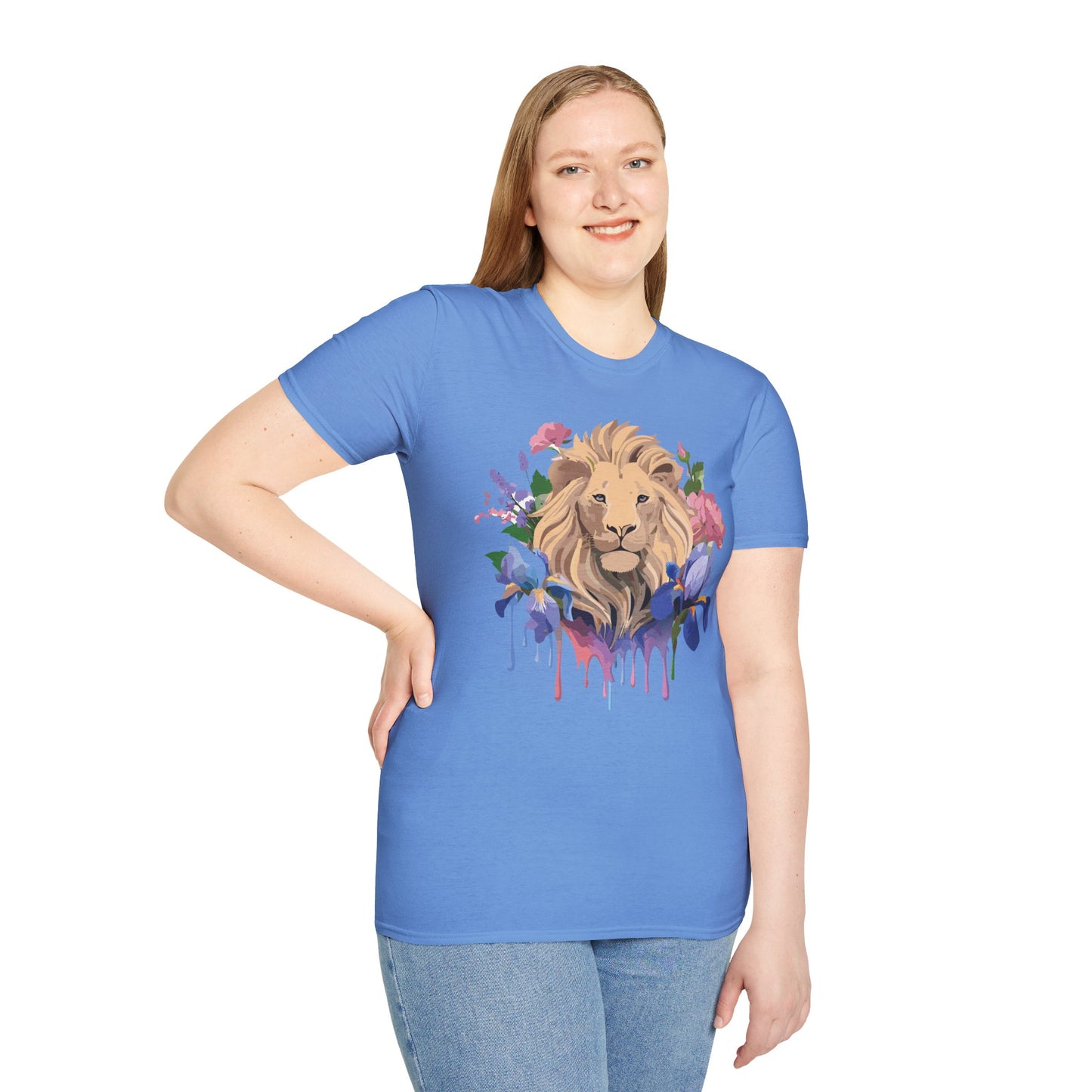 Lion Shirt, Shirt with Lion, Floral Lion Tee, Shirt with Animals