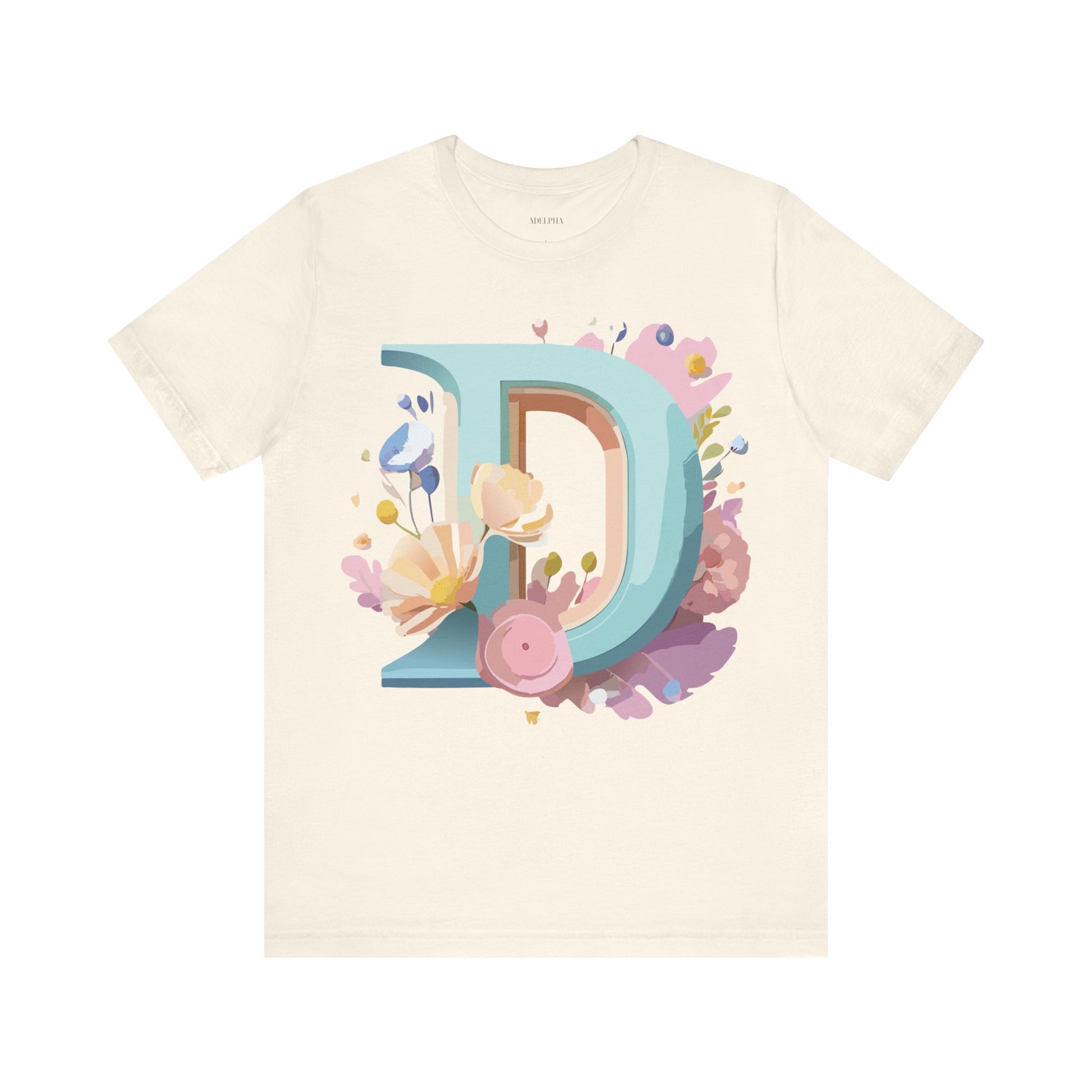 Natural Cotton Tee Shirt - Letters Collection - D Printify