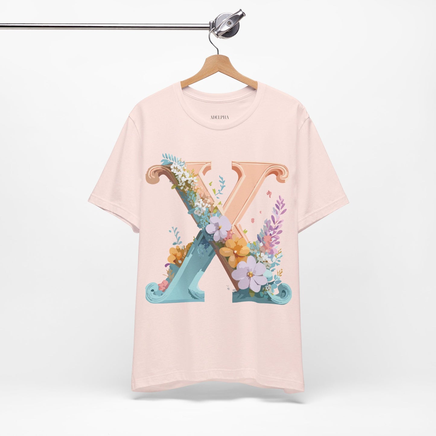 Natural Cotton Tee Shirt - Letters Collection - X Printify