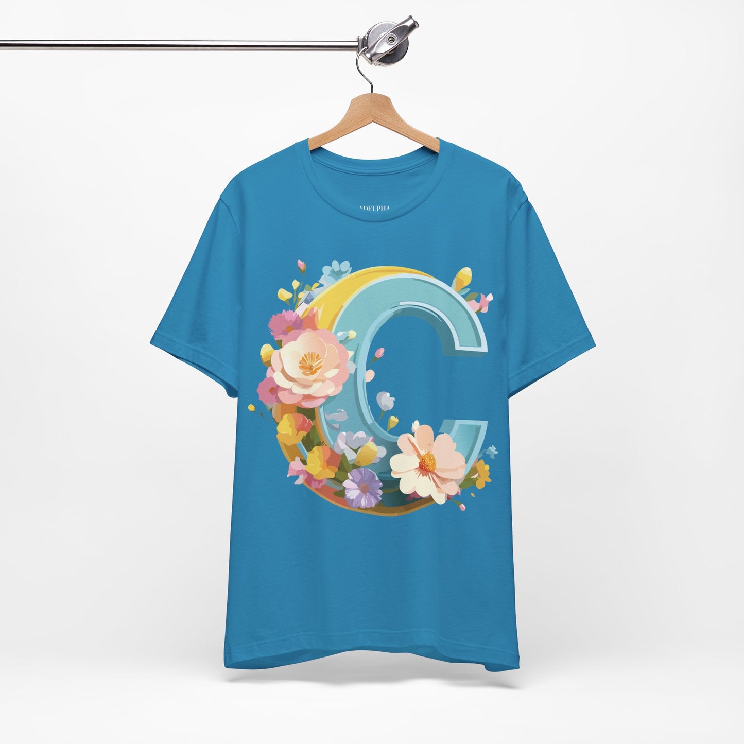 Natural Cotton Tee Shirt - Letters Collection - C Printify