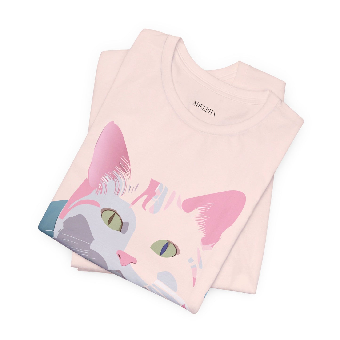 Natural Cotton Tee Shirt with Cat Printify