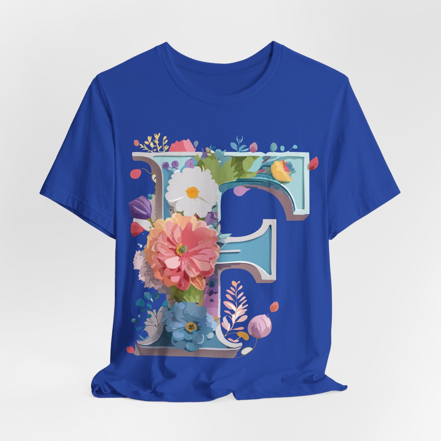 Natural Cotton Tee Shirt - Letters Collection - F Printify