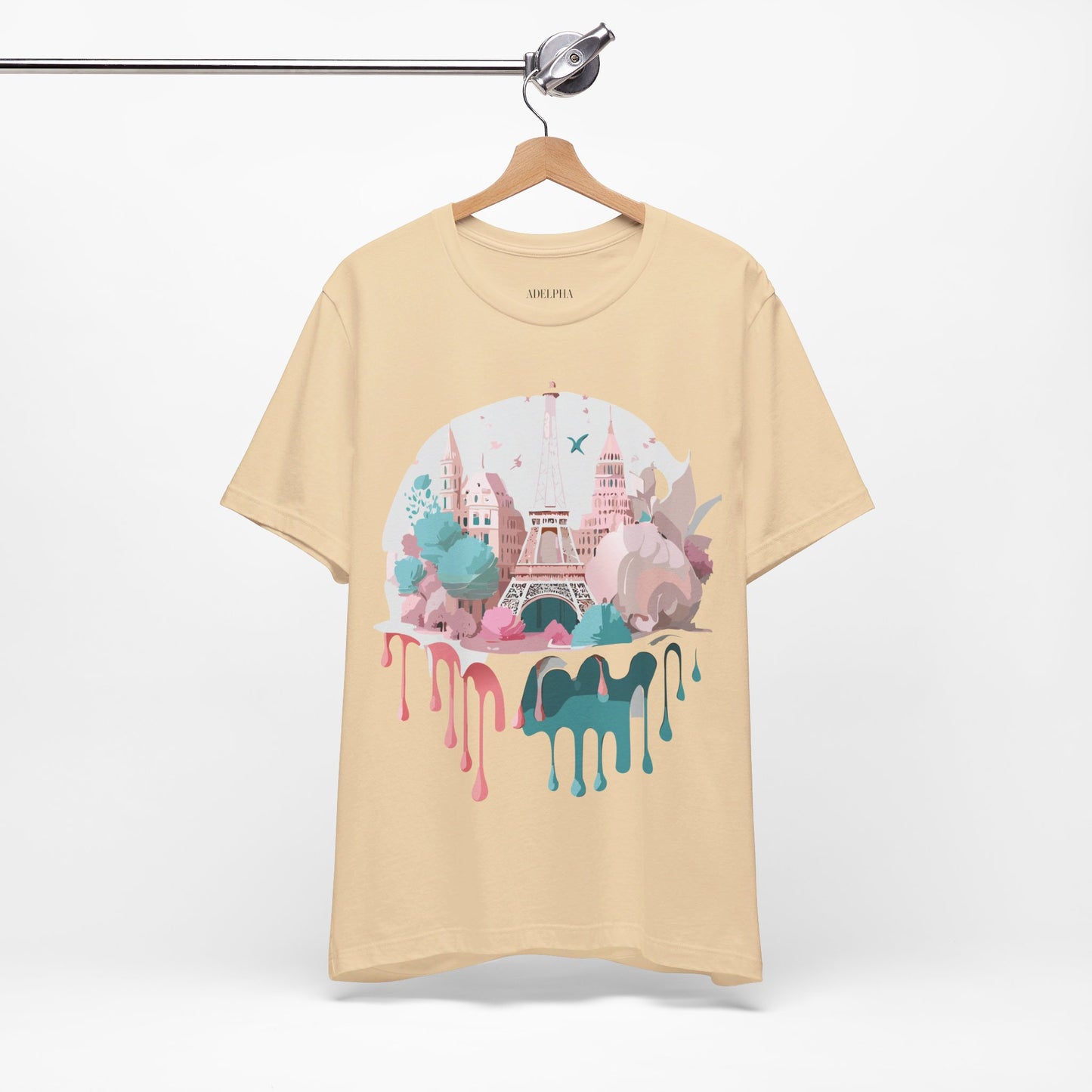 Natural Cotton Tee Shirt - Beautiful Places Collection - Paris Printify