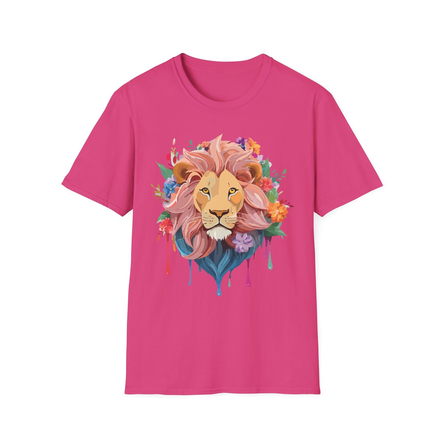 Lion Shirt, Shirt with Lion, Floral Lion Tee, Shirt with Animals