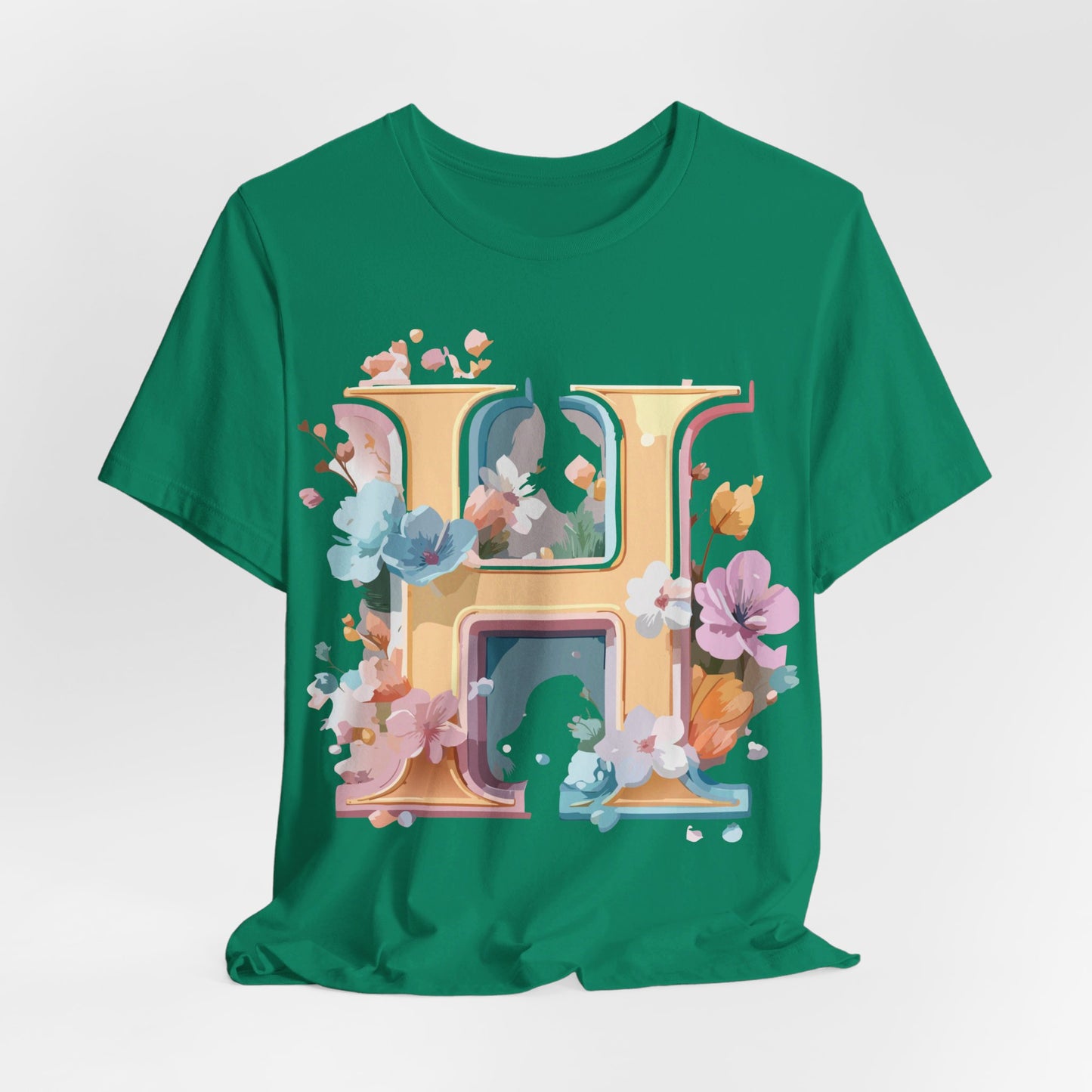 Natural Cotton Tee Shirt - Letters Collection - H Printify