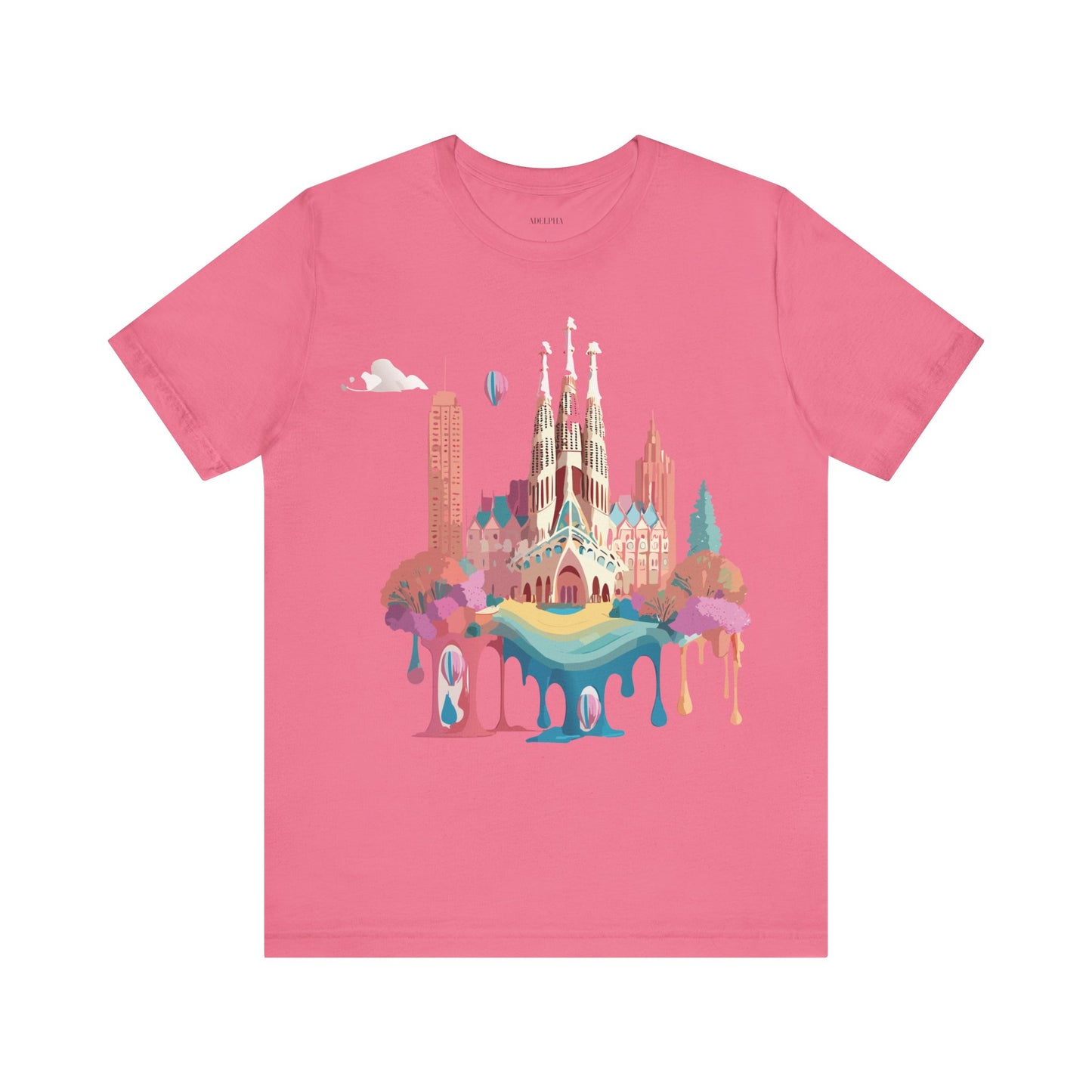 Natural Cotton Tee Shirt - Beautiful Places Collection - Barcelona Printify
