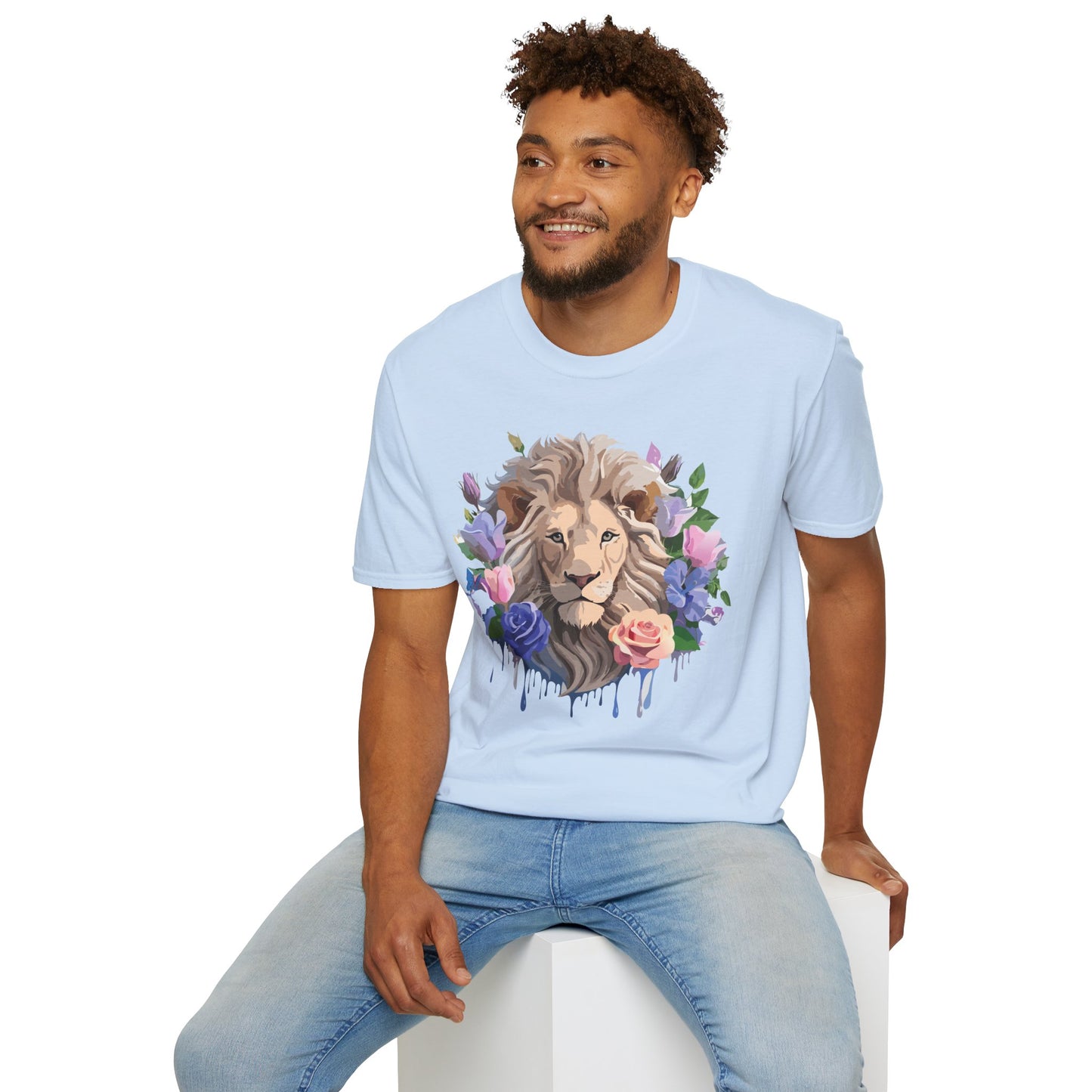 Lion Shirt, Shirt with Lion, Floral Lion Tee, Shirt with Animals