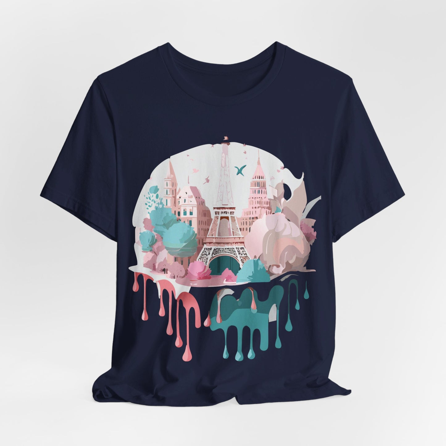 Natural Cotton Tee Shirt - Beautiful Places Collection - Paris Printify