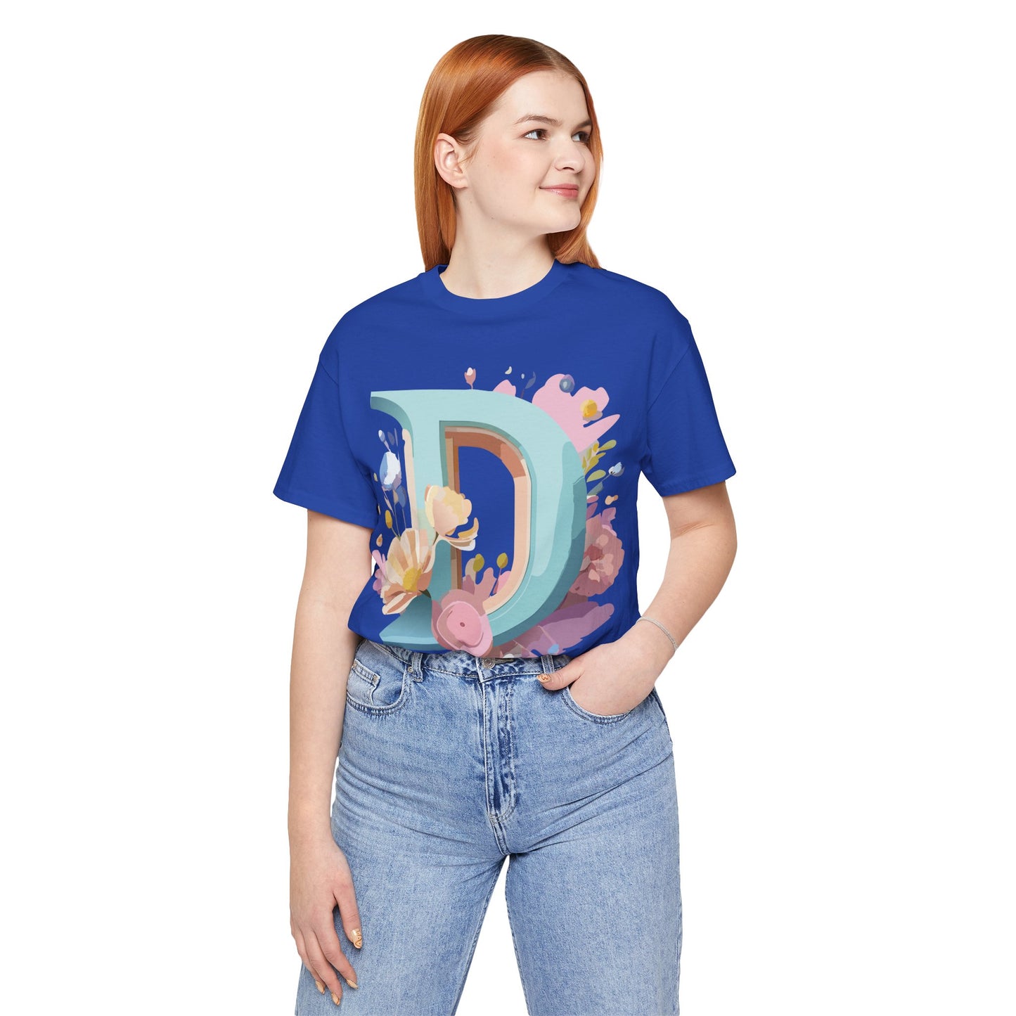 Natural Cotton Tee Shirt - Letters Collection - D Printify