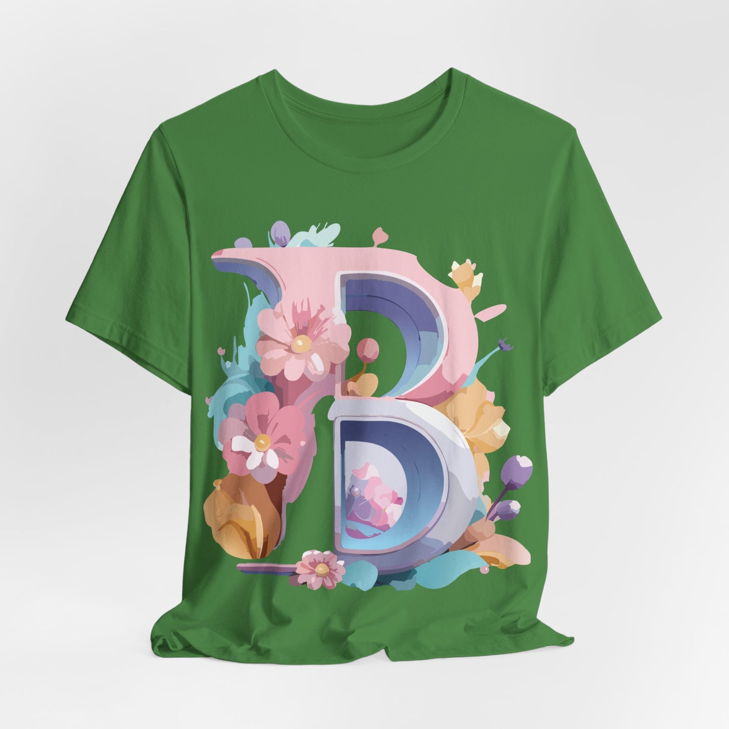 Natural Cotton Tee Shirt - Letters Collection - B Printify